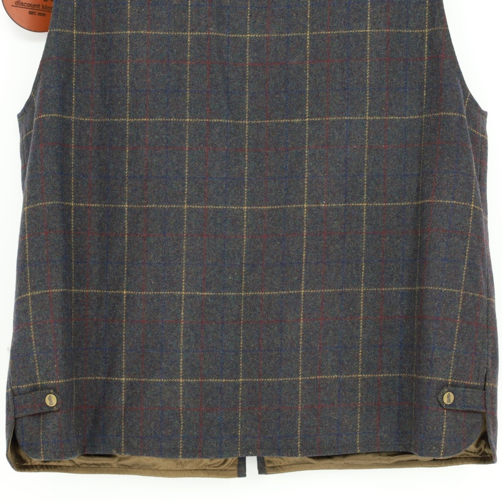 J. Peterman Wool Blend Tweed Shooting Vest XL Plaid Utility Equestrian Gorpcore - Picture 8 of 13